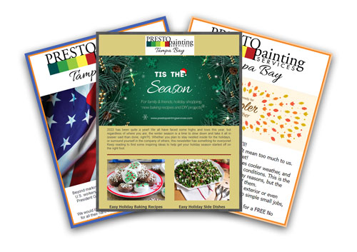 Three of Presto Painting Services Tampa Bay's Past Newsletters